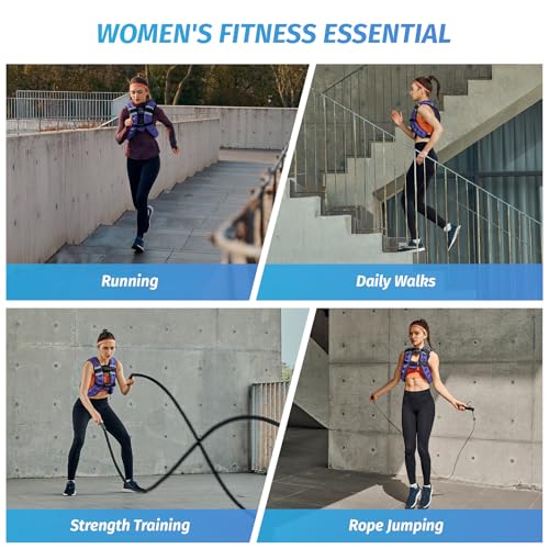 ZELUS Weighted Vest, 6lb/8lb/12lb/16lb/20lb/25lb/30lb Weight Vest with Reflective Stripe for Workout, Strength Training, Running, Fitness, Muscle Building, Weight Loss, Weightlifting, Violet(16 lb) - Image 3
