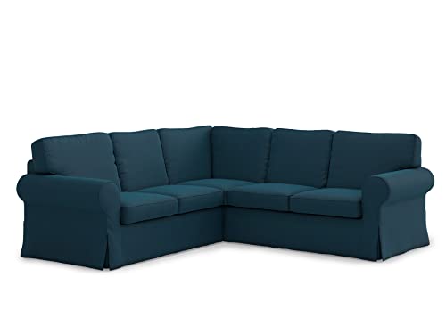 TLYESD Ektorp Sectional Cover Replacement for IKEA Ektorp Sofa Cover, Ektorp 2x2 Sectional Cover, Ektorp Couch Cover Only!(Navy Blue) - Image 1