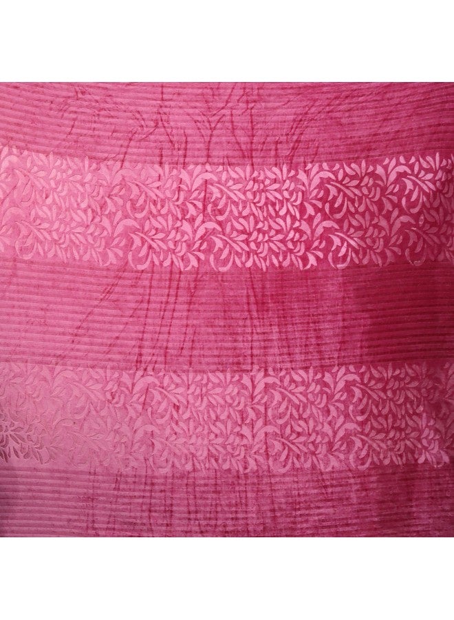 RD TREND 300 GSM شراشف فانيلا دافئة لفصل الشتاء بحجم مزدوج مسطح (90 × 100 بوصة) مع 2 غطاء وسادة بحجم (18 × 28 بوصة) لون - وردي، مزخرف - Image 2