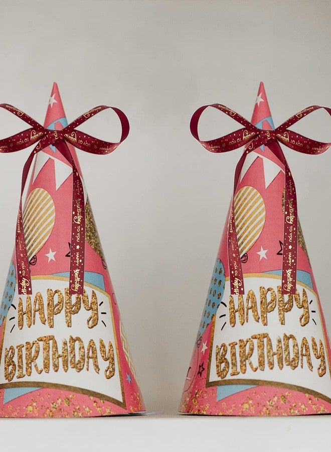 Sewhick Happy Birthday Ribbon 1 Roll 5/8 Inch Wide Red Satin Ribbons with Gold Printed Gift Ribbon for Birthday Gift Wrapping Craft Hair Bows Party Supplies (10 Yards) - Image 4