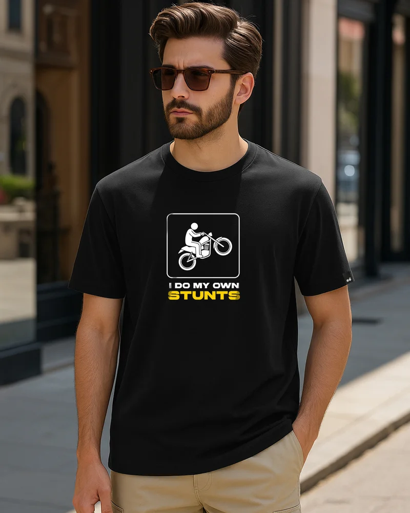 بيواكوف تيشيرت رجالي مطبوع برسومات أنا أقوم بحركاتي الخاصة بلون أسود فحمي