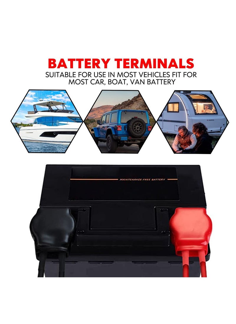 KASTWAVE - Battery Terminal Connectors, Positive Negative Top Post Battery Terminals Clamp, Quick Release Disconnect Kit with Heat Shrink Tubing for Car Boat Marine RV Vehicles,etc - Image 1