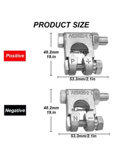 KASTWAVE Battery Terminal Connectors, Positive Negative Top Post Battery Terminals Clamp, Quick Release Disconnect Kit with Heat Shrink Tubing for Car Boat Marine RV Vehicles,etc  - Image 2