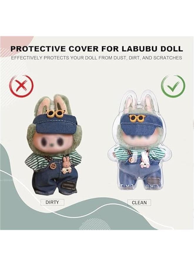 Arabest Protective Case Compatible for LABUBU The Monsters – Crystal-Clear Hard Display Box with Keychain & Dustproof Cover, Secure Backpack Hooks for Shelf/Outdoor Showcase (Doll Not Included)  - Image 2