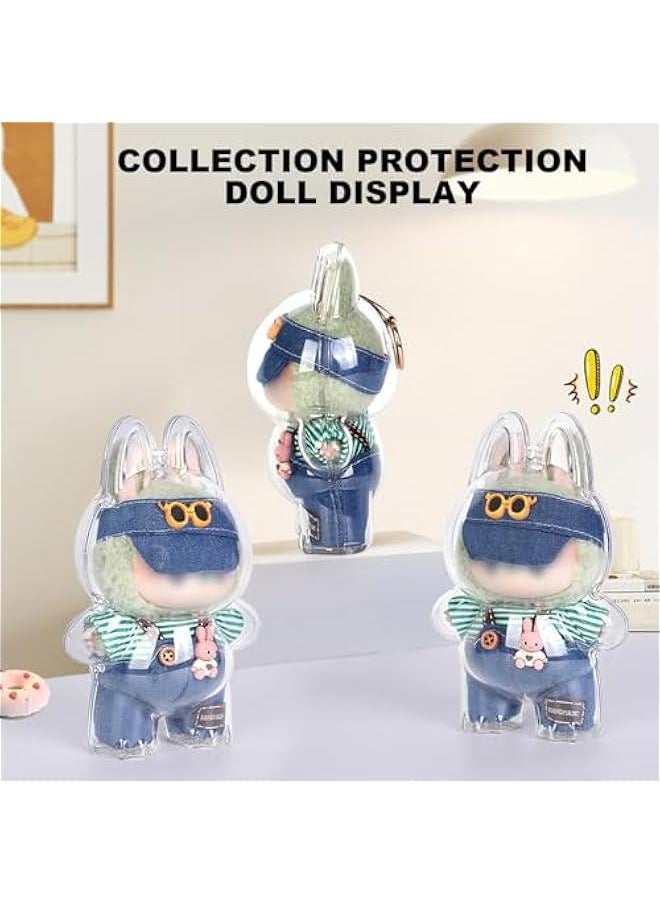 Arabest Protective Case Compatible for LABUBU The Monsters – Crystal-Clear Hard Display Box with Keychain & Dustproof Cover, Secure Backpack Hooks for Shelf/Outdoor Showcase (Doll Not Included)  - Image 4