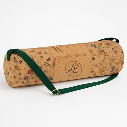 Lumberjack Plaid Cork Yoga Mat Bag Fits Mats Up to 72 Long and Thick Approx 425 Rolled Diameter 24 Carry Bag with Adjustable Strap Front Interior Zip Pockets - Image 3