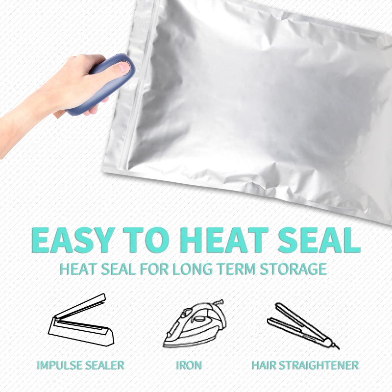 SHXWELL 10PCS 5 Gallon Mylar Bags with 2500CC Oxygen Absorbers and Labels, Zipper Resealable Pouches Heat Sealable Bags for Long Term Food Storage - Image 4