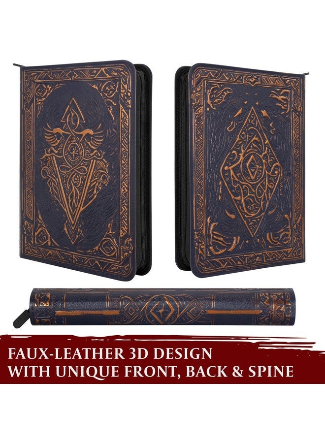 لينكس بطاقة التداول الموثق - 9 ألبوم جيب مع سحاب - 360 مجلد تحميل جانبي ل TCG - 3D بو الجلود - ل MTG ، لعبة بطاقات التداول ديزني لوركانا ، ماجيك التجمع ، بوكيمون - هدية اكسسوارات الكتاب - أزرق - Image 2