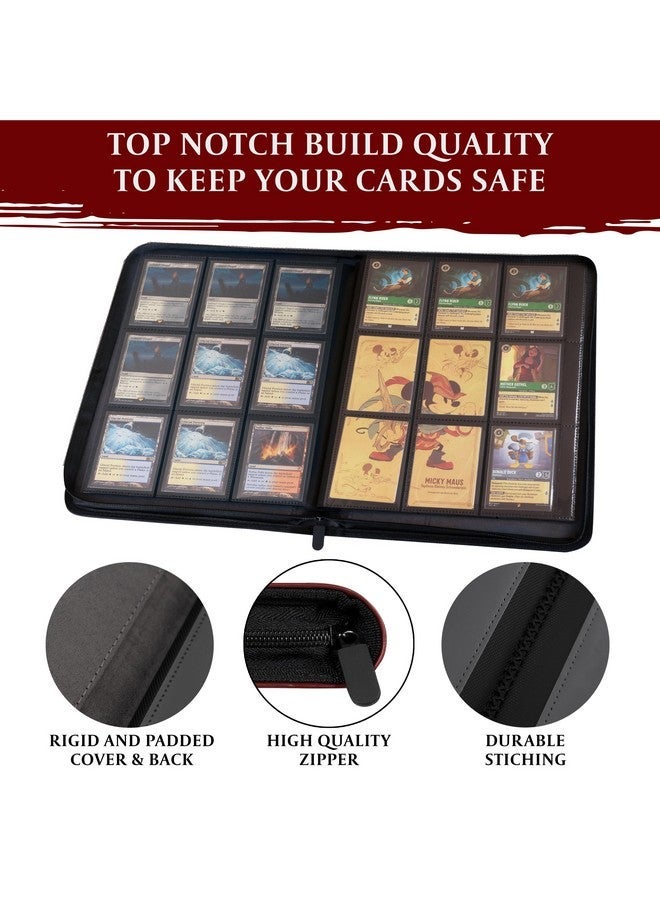 لينكس بطاقة التداول الموثق - 9 ألبوم جيب مع سحاب - 360 مجلد تحميل جانبي ل TCG - 3D بو الجلود - ل MTG ، لعبة بطاقات التداول ديزني لوركانا ، ماجيك التجمع ، بوكيمون - هدية اكسسوارات الكتاب - أزرق - Image 4