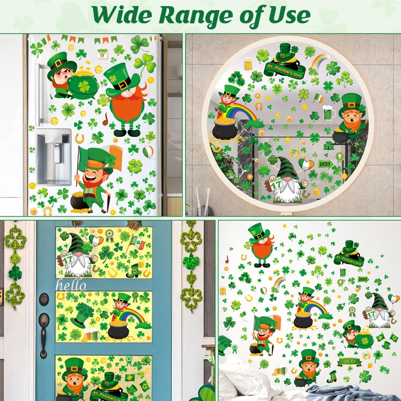 Traplace 305 PCS St Patricks Day Window Clings, 9 Sheets St Patrick's Day Window Stickers with Leprechaun Coins, Double Sided Irish Decal Clings for Hone St. Patrick's Day Decorations Decals - Image 5