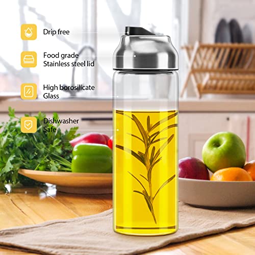 Aelga Olive Oil Dispenser Bottle - Glass Oil Dispenser - Dispenser Bottle for Kitchen with Stainless Steel Spout - Image 4