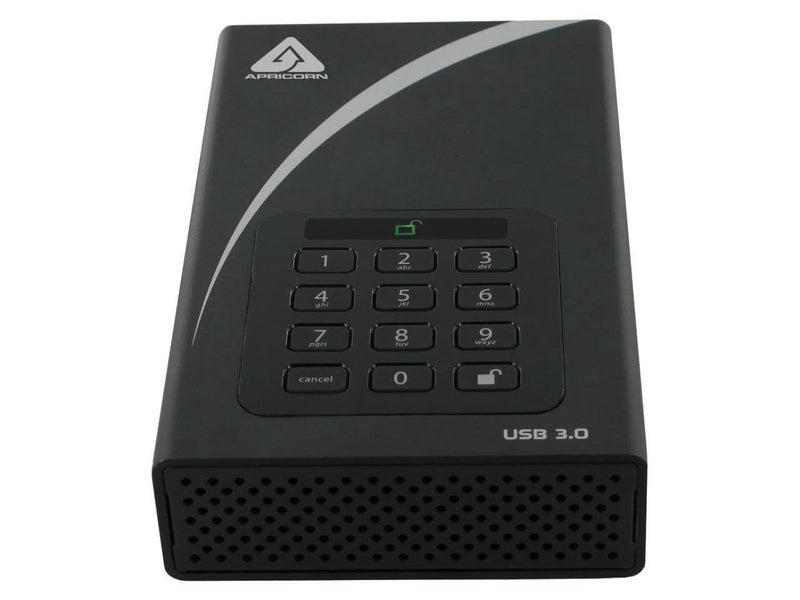 أبريكورن 4 تيرابايت إيجيس بادلوك DT تشفير 256 بت USB 3 قرص صلب ADT3PL2564000