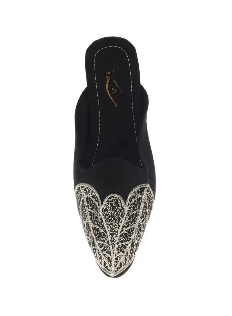 Mishkat Zumurod Babouche Slippers for Women (Black & Gold) - Image 2