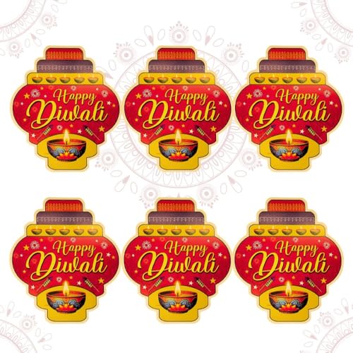CraftVatika Diwali Decoration Items, Paper Kandil Dangler Festive Hanging for Diwali Decoration Set of 6, Diwali Decorations Hanging Danglers, Wall Hanging Home House Decoration Items, Diwali Gifts - Image 2