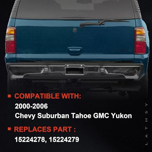 Lathsy Tail Lights Compatible With 2000-2006 Chevy Tahoe Suburban GMC Yukon YuKon XL 1500 2500 Driver and Passenger Side Black Edge w/o Bulbs Replace 15224278,15224279 - Image 2