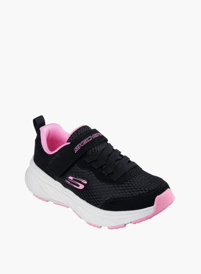 SKECHERS Girls' EDGERIDE Sports Shoes with Hook and Loop Closure - 303981L-BKPK