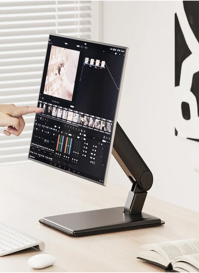 Skill Tech SH73 T01 Adjustable Touch Screen Monitor Desk Stand for 17"-32" Monitors, Max VESA 100x100, 8kg Load Capacity – Black  - Image 2