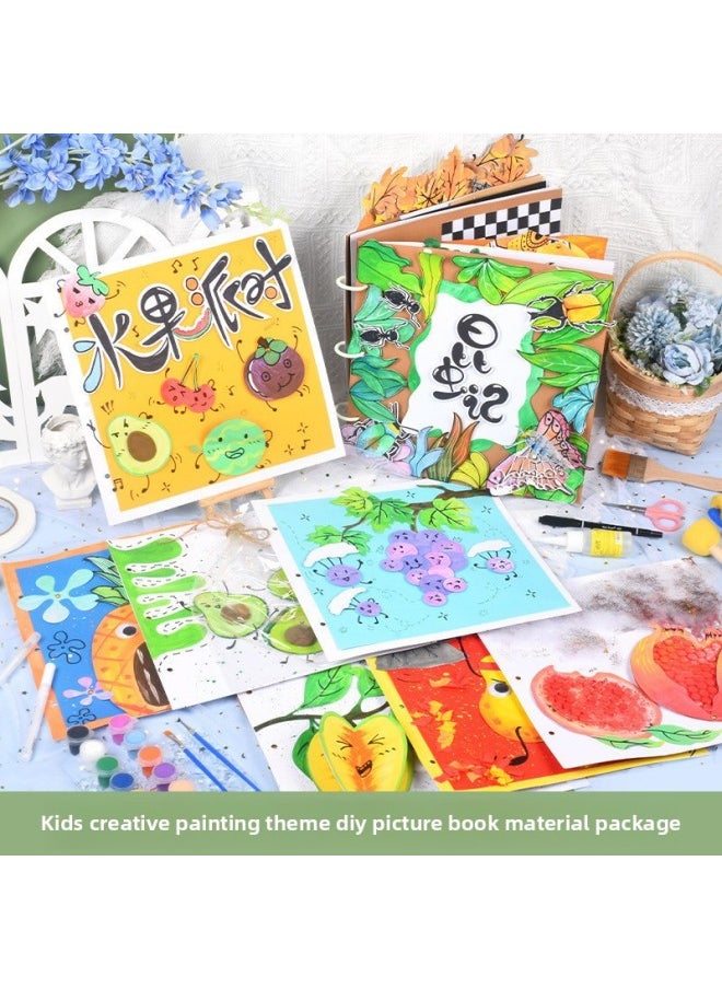 Generic - Handmade DIY Children's Self-made Picture Book Material Bag Creative Art Insect Picture Book Painting Student Painting Complete Set Of Tools-Color:❤☽★☾*****[porcelain Rhyme China] Pop-up Book Diy Picture Book Material Package Video Course - Image 1
