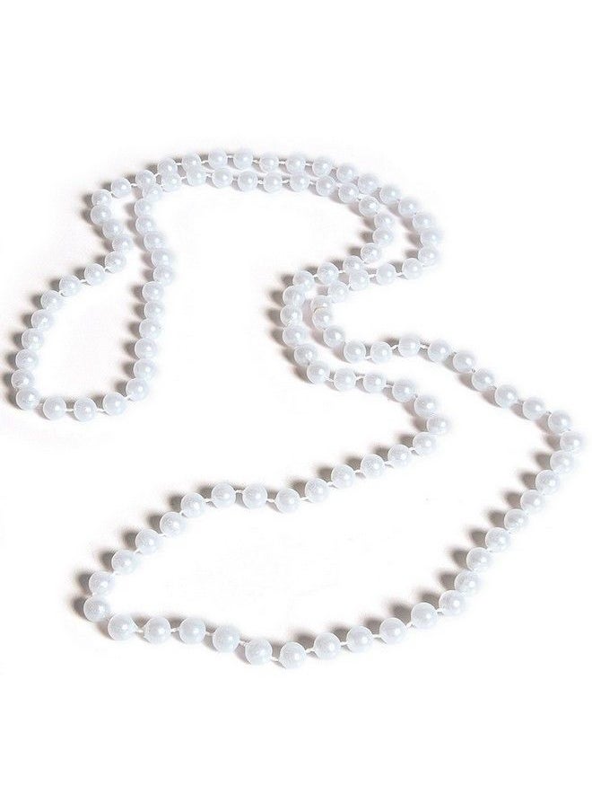 Rhode Island Novelty 48 Inch 7Mm White Pearl Necklaces Pack Of 12  - Image 1