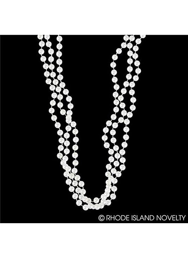 Rhode Island Novelty 48 Inch 7Mm White Pearl Necklaces Pack Of 12  - Image 5