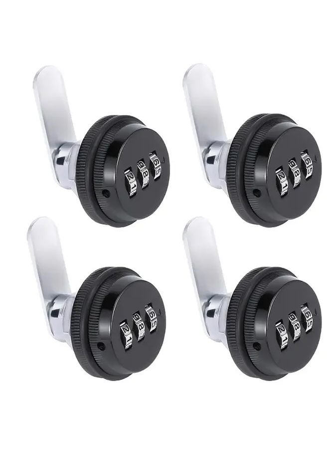 4pcs Heavy Duty Combination Cabinet Locks Black Metal No Keys Needed Home Security - Image 1