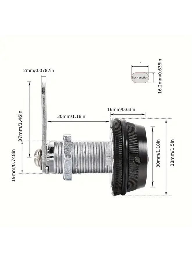 4pcs Heavy Duty Combination Cabinet Locks Black Metal No Keys Needed Home Security - Image 4