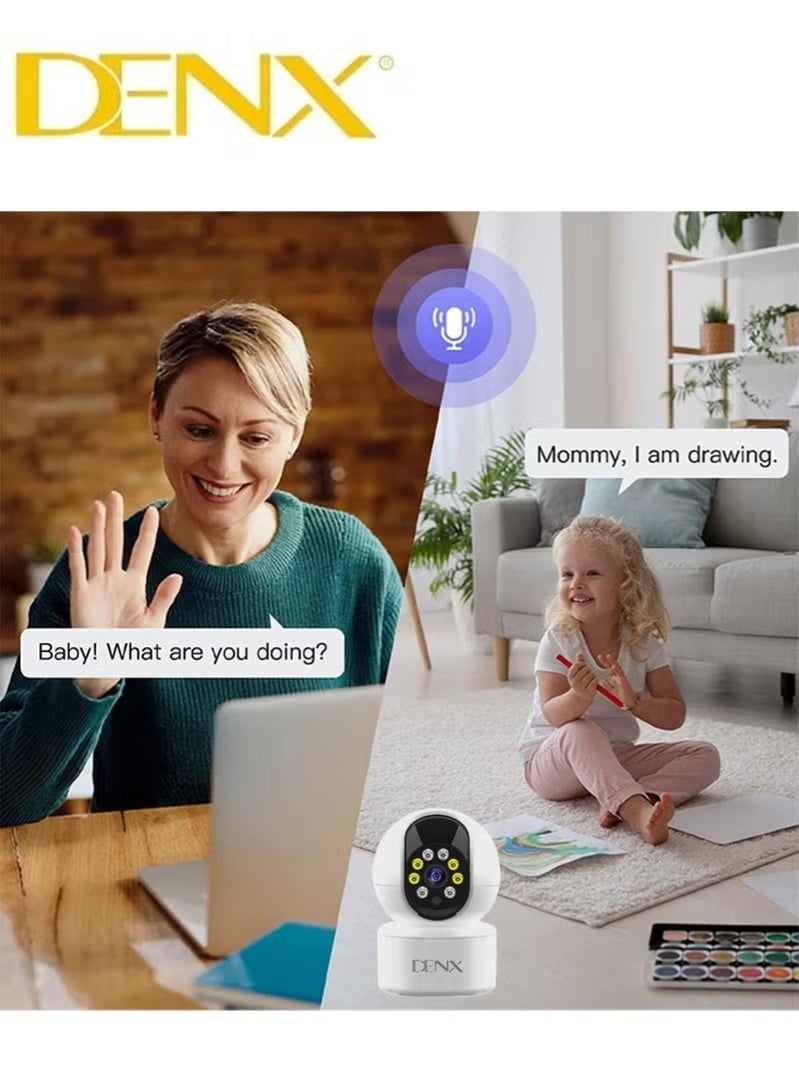 Denx 3.0MP HD Security Camera with Color Night Vision, 340° Viewing Angle, and Storage Support up to 128GB | DX2258 - Image 2