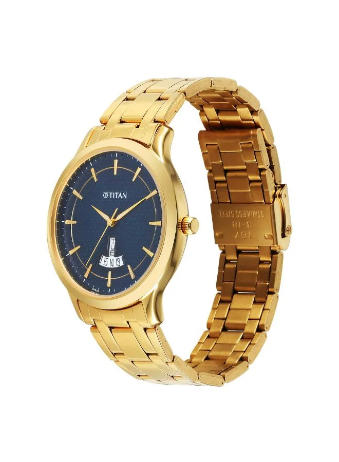 تيتان Men Analog Display Watch With Gold Stainless Steel Strap - 1825YM13