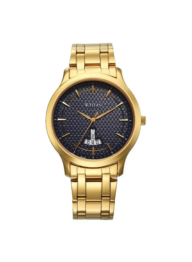 تيتان Men Analog Display Watch With Gold Stainless Steel Strap - 1825YM13