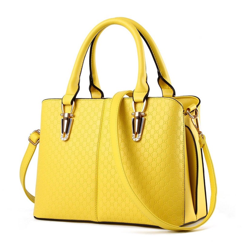 JHVYF Women Casual Top Handle Handbag Fashion Classics Satchel Shoulder Bag for Women crossbody bag Yellow Purse - Image 1