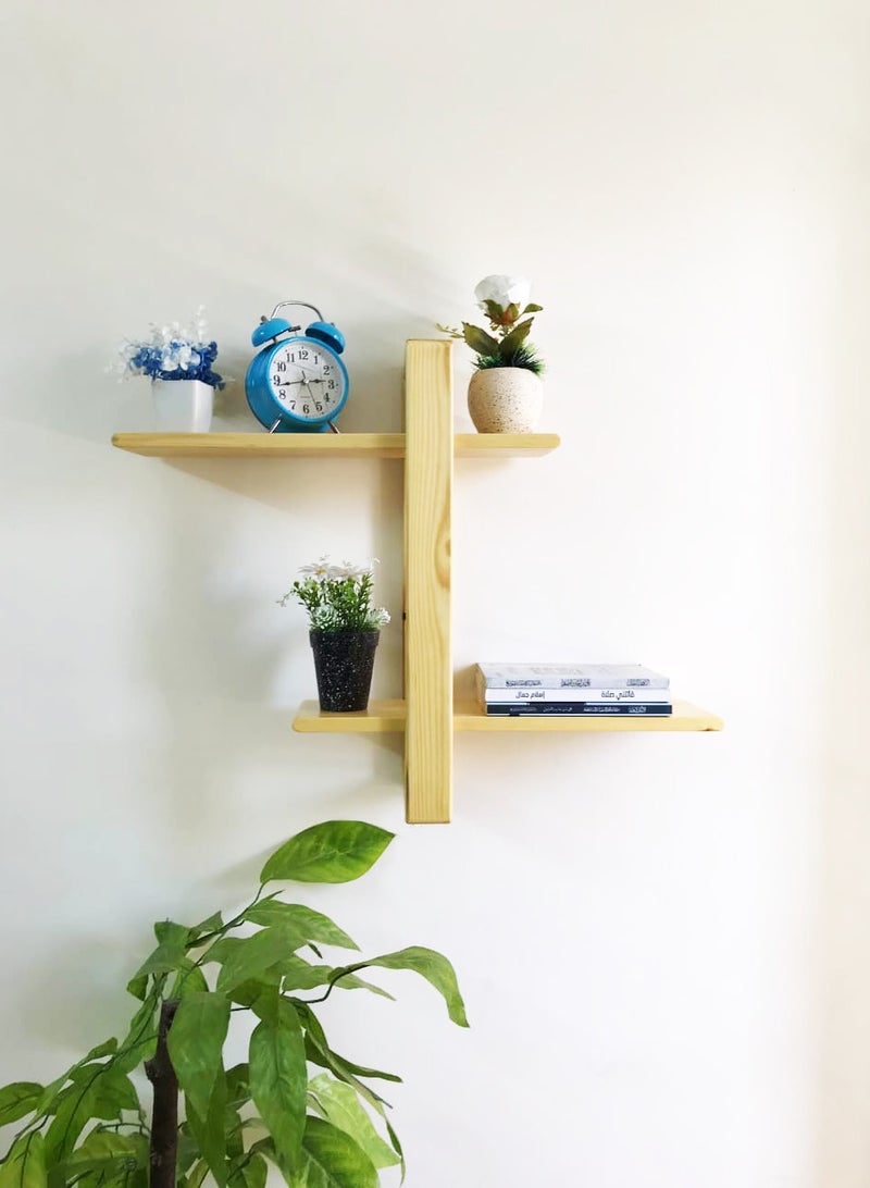 2 decorative shelves made of high-quality natural musky wood, insulated with more than one layer of service and transparent paint to preserve the quality, beauty and color of the natural wood.  - Image 2