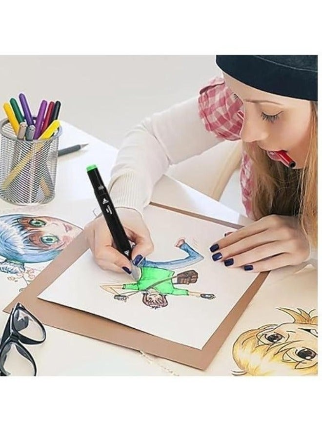 Touch 24 Pcs Art Marker Pen Set Dual Tip Markers with Blender and Carry Case, Permanent Sketch Drawing Coloring Markers for Kids Adults Projects and Artist Supplies - Image 2