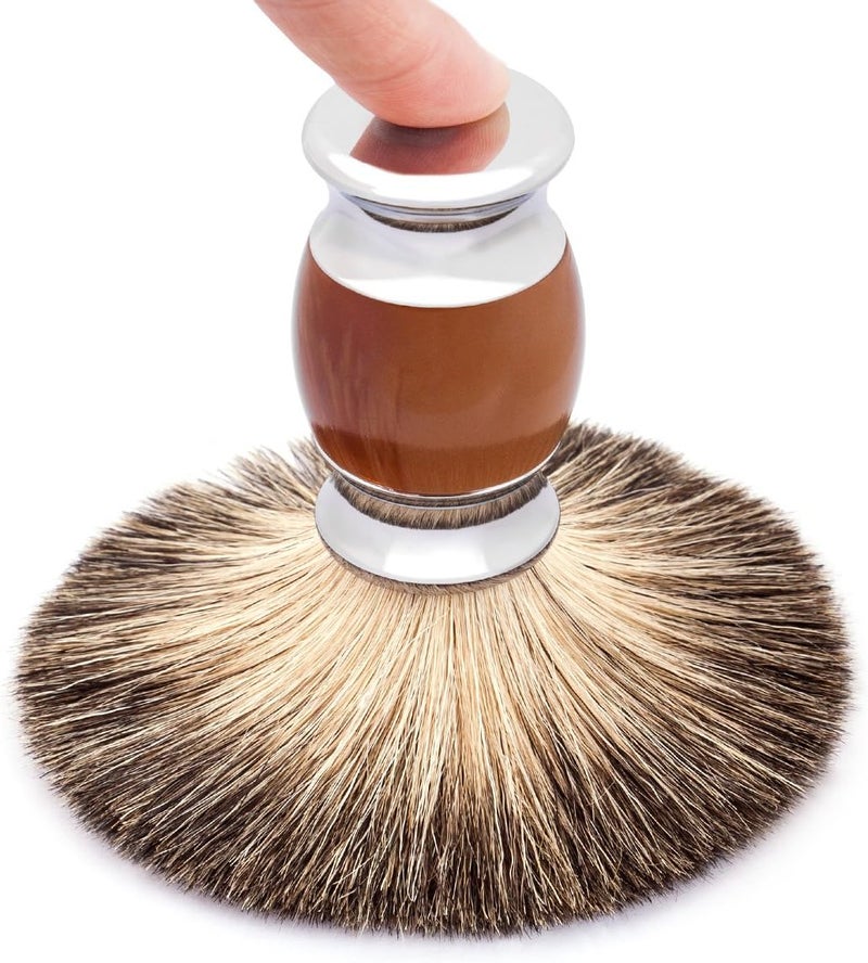 QSHAVE 100 Best Original Pure Badger Hair Shaving Brush Handmade Faux Agate Handle Perfect for Wet Shave Safety Razor Double Edge Razor - Image 4