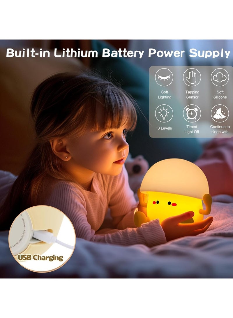 Night Light, Adorable Silicone Egg-Shaped LED Children's Lamp, Soft Glow Touch-Control Night Light, Perfect Bedside Companion for Nursery and Children's Bedroom Decor - Image 5