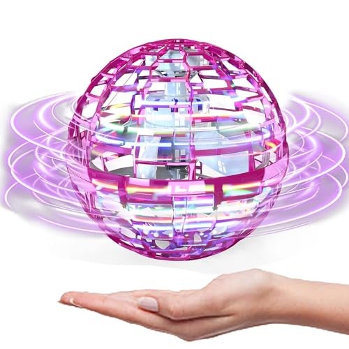 ATHLERIA Pink Flying Orb Ball ToysHand Operated Drones for KidsCool Gadgets Light Up Cosmic Globe Spinning Glow in The DarkChristmas Birthday Gift Ideas Toys for Teen Girls Age 6 7 8 9 10 - Image 1