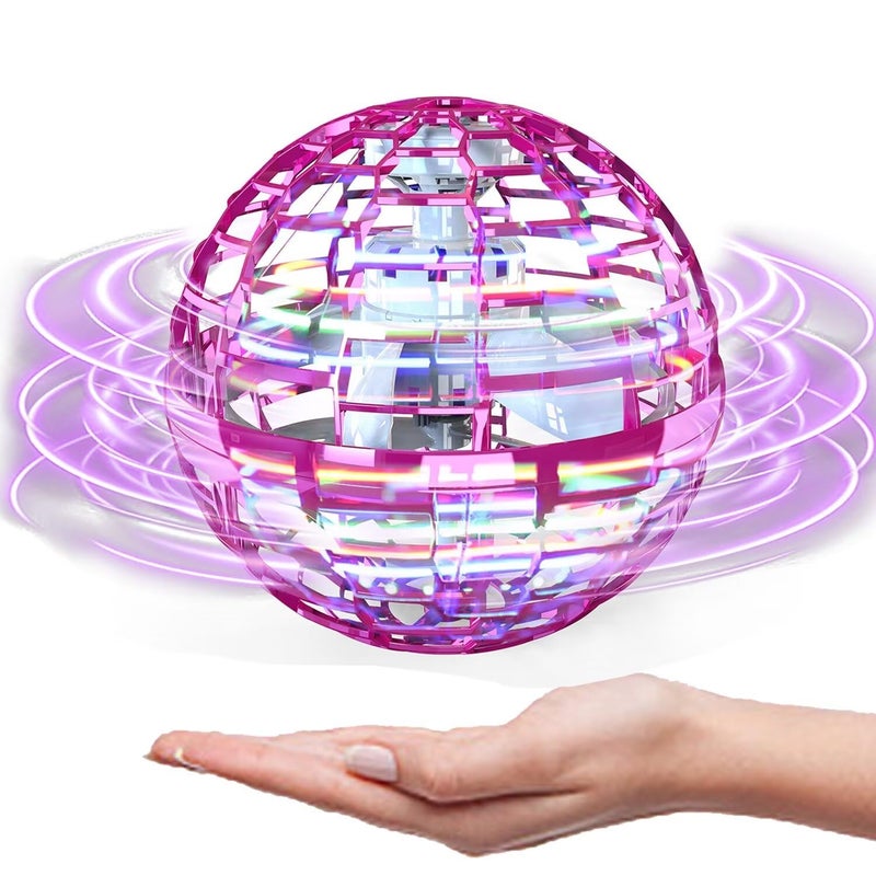 ATHLERIA Pink Flying Orb Ball ToysHand Operated Drones for KidsCool Gadgets Light Up Cosmic Globe Spinning Glow in The DarkChristmas Birthday Gift Ideas Toys for Teen Girls Age 6 7 8 9 10 - Image 3