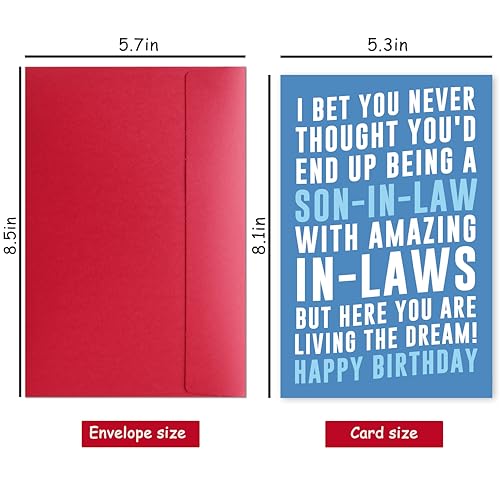 Bewoow Funny Son-in-Law Birthday Card from Awesome In-Laws, Hilarious & Sarcastic Greeting for Him, Happy Birthday Card Gift for Son-in-Law Living the Dream, Fun Bday Gift for Men - Image 2