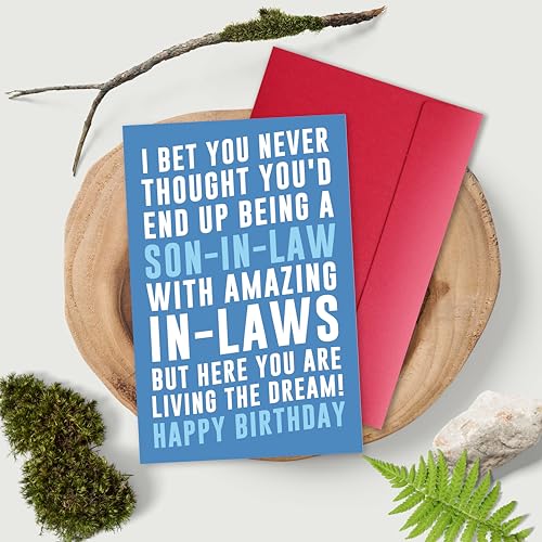 Bewoow Funny Son-in-Law Birthday Card from Awesome In-Laws, Hilarious & Sarcastic Greeting for Him, Happy Birthday Card Gift for Son-in-Law Living the Dream, Fun Bday Gift for Men - Image 5