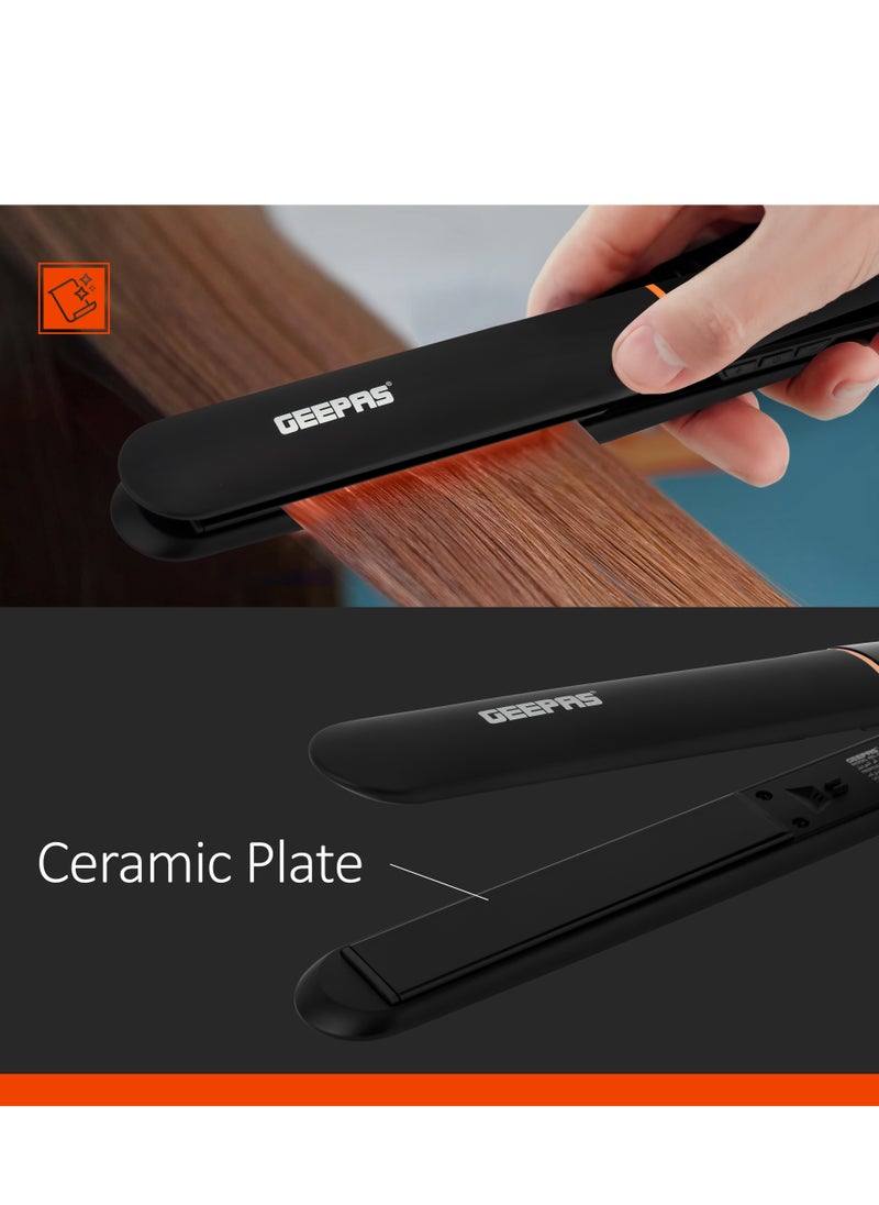 Professional Digital Hair Straightener- GHS86003| Slim Design With LED Display And Ceramic Coated Plate| Lockable Handle, Adjustable Temperature Control, 360-Degree Swivel Cord, ON/OFF Switch| Perfect