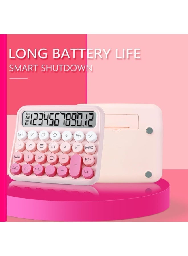 Mechanical Switch Calculator,Calculator Cute 12 Digit Large LCD Display and Buttons,Calculator with Large LCD Display Great for Everyday Life and Basic Office Work.with Battery - Image 2