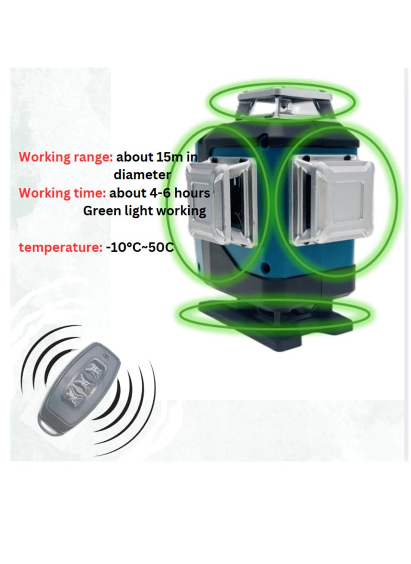 BONAI - 16-Line 4D Green Beam Laser Level: High-Precision, Self-Leveling Tool for Indoor & Outdoor Projects - Image 1