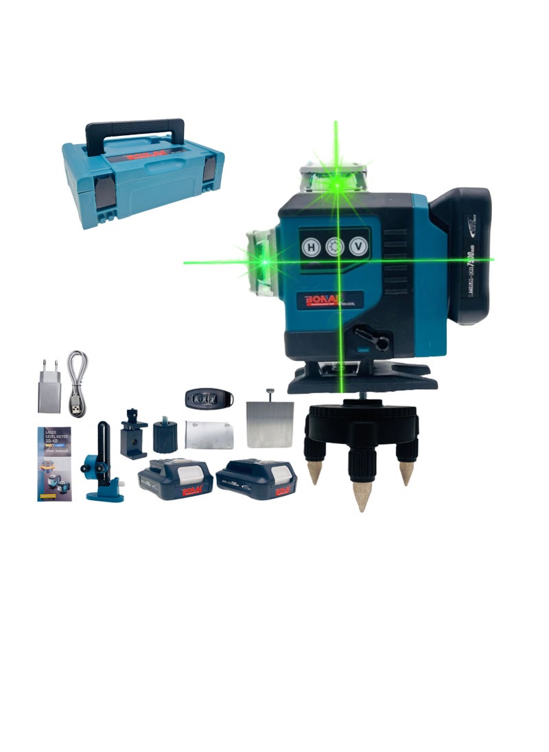 BONAI 16-Line 4D Green Beam Laser Level: High-Precision, Self-Leveling Tool for Indoor & Outdoor Projects  - Image 1