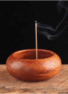 Y&D Incense Burner Bowl Wood Round Stick Holder Bowl, Natural Box, Indoor Aromatherapy Desktop Decoration Agarwood Burning Box  - Image 2