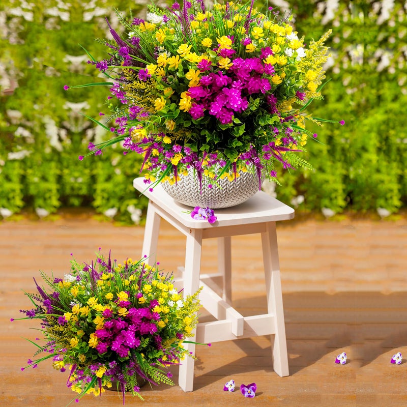 TSTWETO 20 PCS Artificial Flowers for Outdoors  Artificial Plants Outdoor Fake Flowers UV Resistant  Outdoor Fake Plants Plastic Faux Flowers for Porch Window Box Garden (Mixed Color) - Image 4