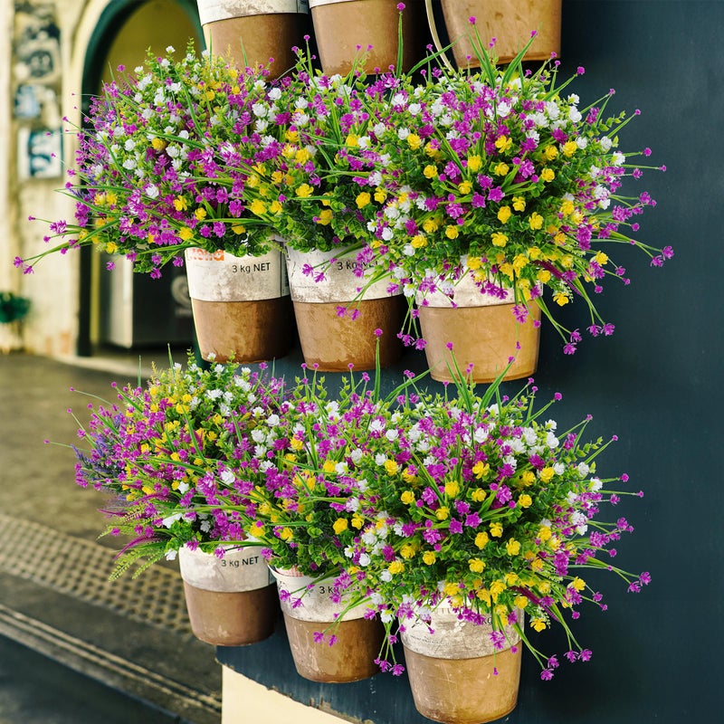 TSTWETO 20 PCS Artificial Flowers for Outdoors  Artificial Plants Outdoor Fake Flowers UV Resistant  Outdoor Fake Plants Plastic Faux Flowers for Porch Window Box Garden (Mixed Color) - Image 2