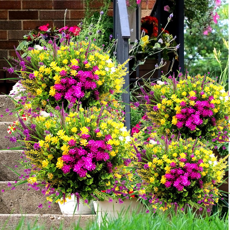 TSTWETO 20 PCS Artificial Flowers for Outdoors  Artificial Plants Outdoor Fake Flowers UV Resistant  Outdoor Fake Plants Plastic Faux Flowers for Porch Window Box Garden (Mixed Color) - Image 5