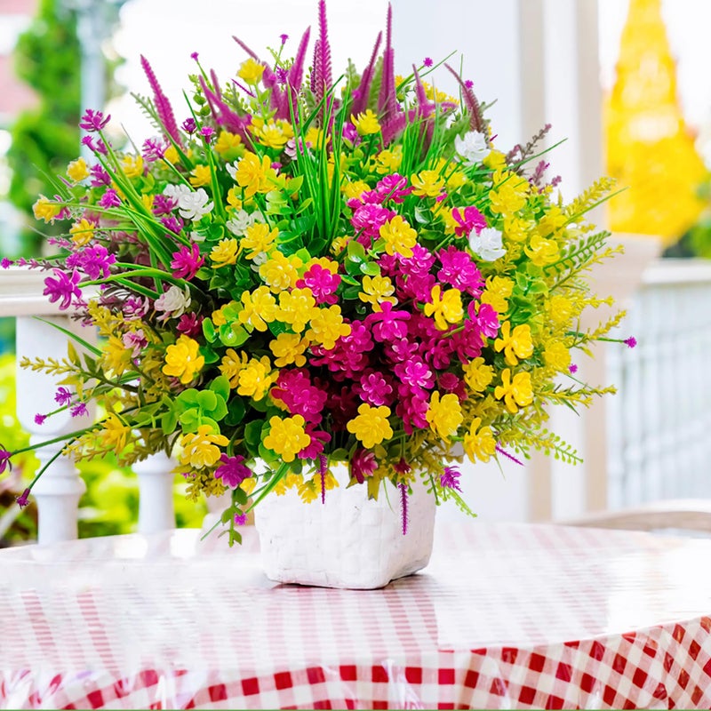 TSTWETO 20 PCS Artificial Flowers for Outdoors  Artificial Plants Outdoor Fake Flowers UV Resistant  Outdoor Fake Plants Plastic Faux Flowers for Porch Window Box Garden (Mixed Color) - Image 3