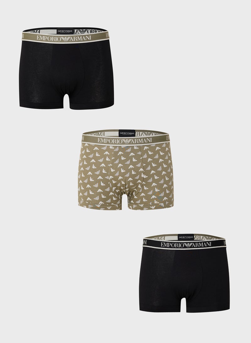 EMPORIO ARMANI 3 Pack Logo Band Boxers  - Image 1