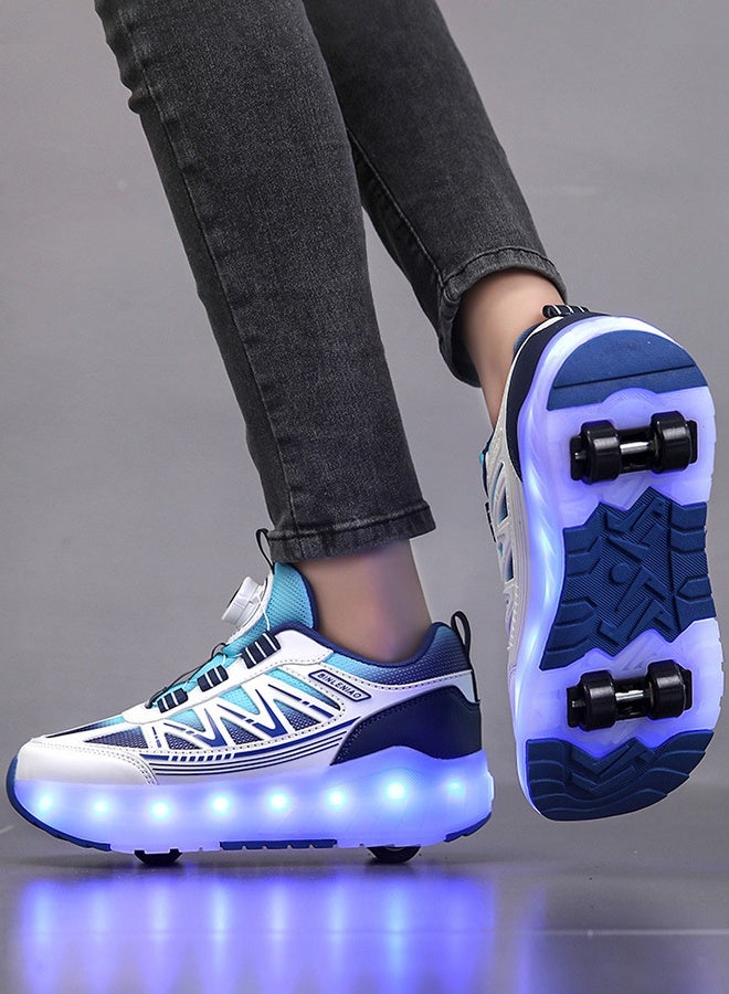 أحذية تزلج للأطفال بأربع عجلات مع أضواء LED | قابلة للشحن ومريحة | تزلج آمن ومتوازن للأولاد والبنات المبتدئين - Image 1