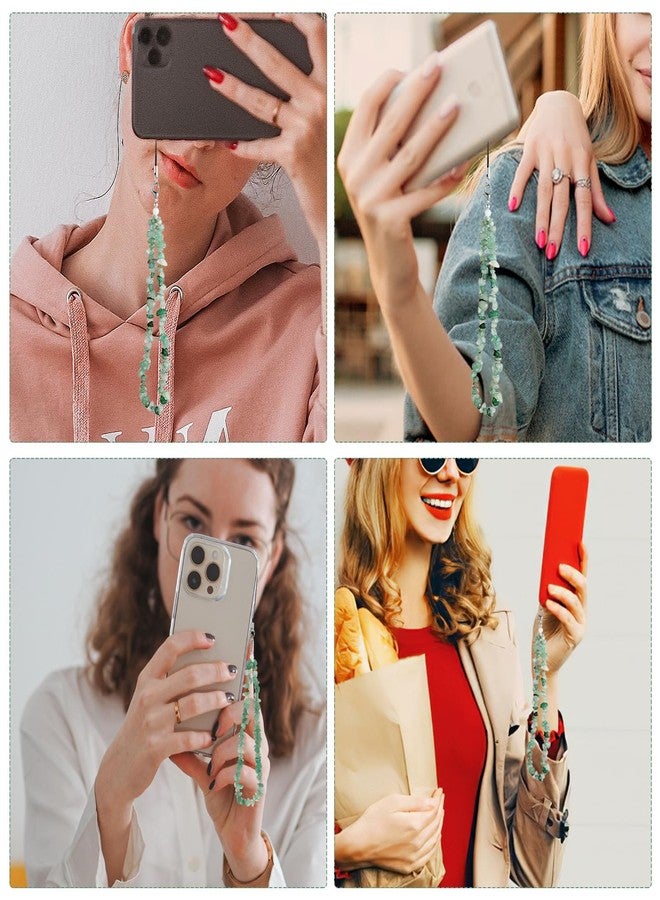 YQQYG Turquoise Green Phone Charm, Natural Gemstone Beaded Phone Strap Wrist Strap, Natural Stone Beaded Phones Charm, Women Girls Turquoise Accessories Keychain for Mobilephone - Image 5